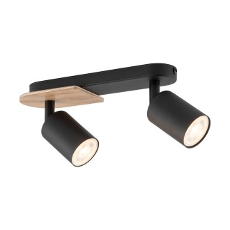 TK Lighting 4674 - Stropné bodové svietidlo Cover wood 2xGU10, čierna/orech