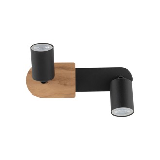 TK Lighting 4674 - Stropné bodové svietidlo Cover wood 2xGU10, čierna/orech