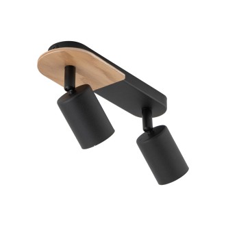 TK Lighting 4674 - Stropné bodové svietidlo Cover wood 2xGU10, čierna/orech