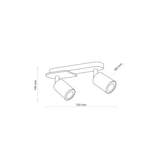TK Lighting 4674 - Stropné bodové svietidlo Cover wood 2xGU10, čierna/orech