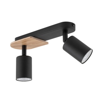 TK Lighting 4674 - Stropné bodové svietidlo Cover wood 2xGU10, čierna/orech