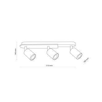 TK Lighting 4675 - Stropné bodové svietidlo Cover wood 3xGU10, čierna/orech