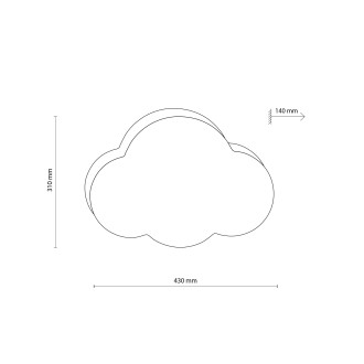 TK Lighting 6075 - Detské stropné svietidlo Cloud 2xE27, ružová