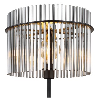 Globo 15698S - Dizajnová stojacia lampa Gorley 1xE27, Ø380, matná čierna/dymové sklo