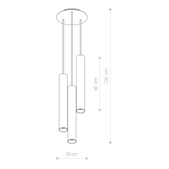 Nowodvorski 8915 - Luster Eye L 3xGU10, Ø200x400, čierna/mosadz/oceľ
