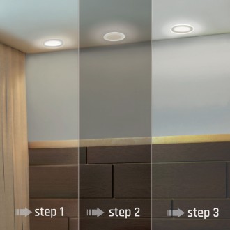 SPECTRUM SLI022026NW_PW - Podhľadové LED svietidlo FIALE 3 STEPS 12,5 W, 4000K, 1000lm, IP44, Ø148, biela