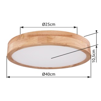 Globo 41745-24 - Stropné drevené LED svietidlo Rainer 24W, 800lm, 3000-6000K, Ø400, prírodné