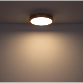 Globo 41745-24 - Stropné drevené LED svietidlo Rainer 24W, 800lm, 3000-6000K, Ø400, prírodné