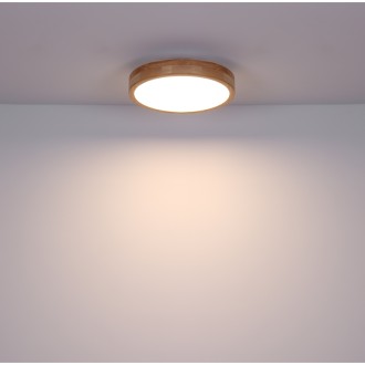 Globo 41745-24 - Stropné drevené LED svietidlo Rainer 24W, 800lm, 3000-6000K, Ø400, prírodné
