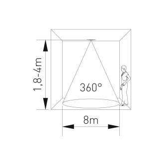 GTV CR-CR22000-00 - PIR senzor do podhľadu CR-22, max. 1200W, 230V, 360°, max. 8m, biela