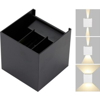 Idea led ID-8008 - Vonkajšie nástenné LED svietidlo LEO 2x3W, 4000K, 490lm, IP54, čierna