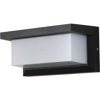 Idea led ID-8014-CZ - Vonkajšie nástenné svietidlo CETUS 1xE27, IP54, čierna/mliečna + senzor