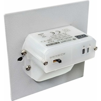 Greenlux GXLL091 - Orientačné LED svietidlo do steny Jack PIR 1,5 W, 3000/ 4000/ 6500K, 75lm, biela + senzor
