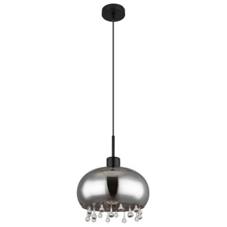 Globo 15839H1 - Krištáľový luster Corry 1xE27, Ø280, dymová/matná čierna/číra