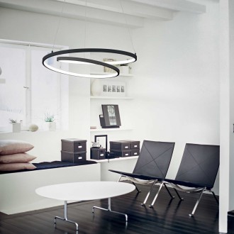Ideal Lux 269450 - LED luster Oz black 59W, 3000K, 6000lm, Ø800, čierna/opál