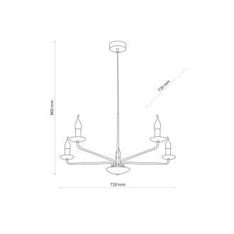 TK Lighting 4612 - Klasický luster Limal 5xE14, čierna