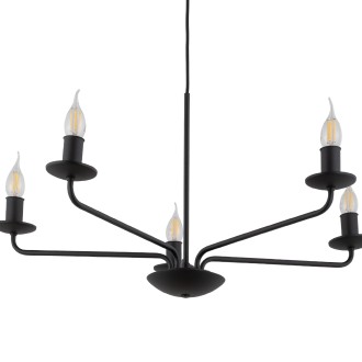 TK Lighting 4612 - Klasický luster Limal 5xE14, čierna