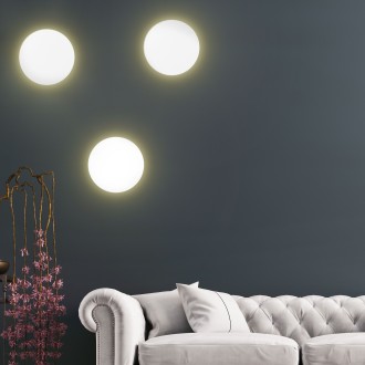 TK Lighting 6010 - Nástenné svietidlo Luna 3xG9, Ø300, biela