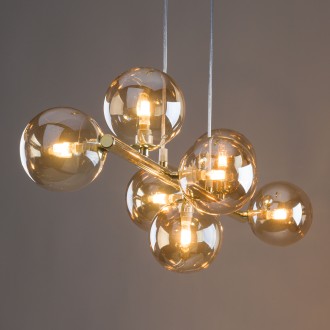 TK Lighting 5668 - Luster Estera 7xG9, zlatá/jantár