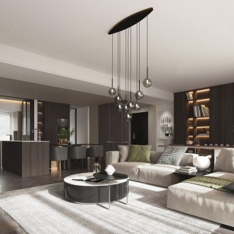TK Lighting 6148 - Luster Estera 9xG9, čierna/grafit
