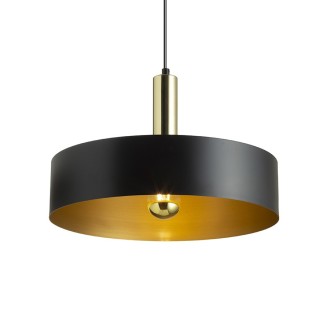 Rendl R13913 - Luster Giulia 1xE27, Ø400, čierna/zlatohnedá/mosadz