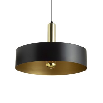 Rendl R13913 - Luster Giulia 1xE27, Ø400, čierna/zlatohnedá/mosadz