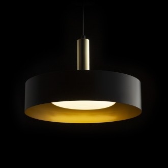 Rendl R13913 - Luster Giulia 1xE27, Ø400, čierna/zlatohnedá/mosadz