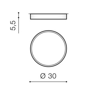 Azzardo AZ3796 - Stropné LED svietidlo Monza II R 36W, 4000K, 3500lm, Ø300, čierna