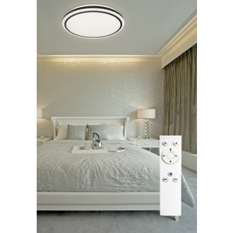 TOP LIGHT Onyx KM RC - Stropné LED svietidlo Onyx KM 51W, 3000-6500K, 5100lm, Ø480, biela/čierna + diaľkový ovládač