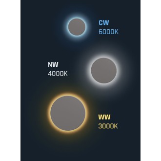 SPECTRUM LED SLI003043CCT_PW - Vonkajšie nástenné LED svietidlo PIATTA CCT 18W, 3000/4000/6000K, IP44, 2350lm, Ø250, biela