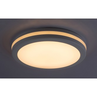 Rabalux 77036 - Vonkajšie stropné LED svietidlo Indre 28W, 3000/4000/6500K, 2600lm, IP54, Ø300, biela