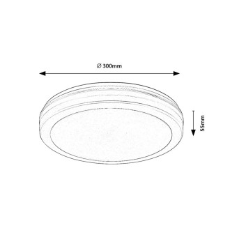 Rabalux 77036 - Vonkajšie stropné LED svietidlo Indre 28W, 3000/4000/6500K, 2600lm, IP54, Ø300, biela
