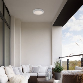 Rabalux 77036 - Vonkajšie stropné LED svietidlo Indre 28W, 3000/4000/6500K, 2600lm, IP54, Ø300, biela