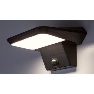 Rabalux 77005 - Vonkajšie nástenné solárne LED svietidlo Qesa 10W, 4000K, 460lm, IP44, čierna/biela + senzor