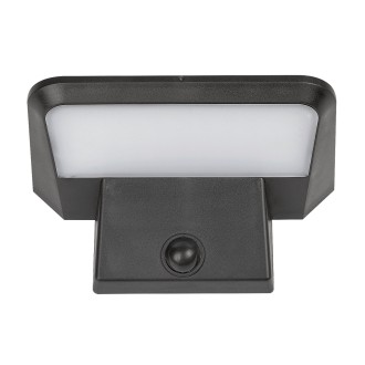 Rabalux 77005 - Vonkajšie nástenné solárne LED svietidlo Qesa 10W, 4000K, 460lm, IP44, čierna/biela + senzor