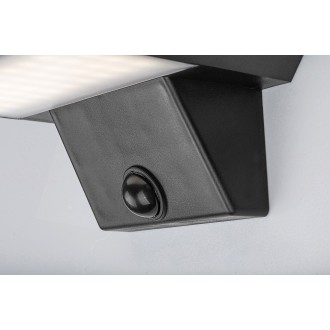 Rabalux 77005 - Vonkajšie nástenné solárne LED svietidlo Qesa 10W, 4000K, 460lm, IP44, čierna/biela + senzor