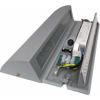 Greenlux GXPS079 - Vonkajšie orientačné LED svietidlo STEP 10W, 4000K, 850lm, IP54, IK08, sivá/číre sklo