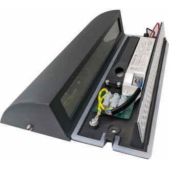 Greenlux GXPS080 - Vonkajšie orientačné LED svietidlo STEP 10W, 4000K, 850lm, IP54, IK08, antracit/číre sklo