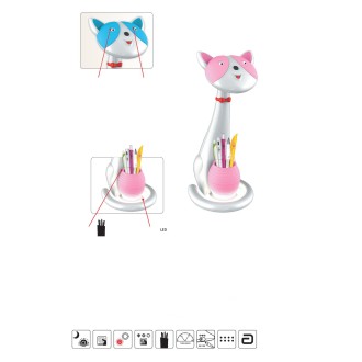 Kaja K-BL-1605 RÓŻOWY - Stolná detská LED lampička KOTEK 6W, 350lm, 3000-6000K, ružová