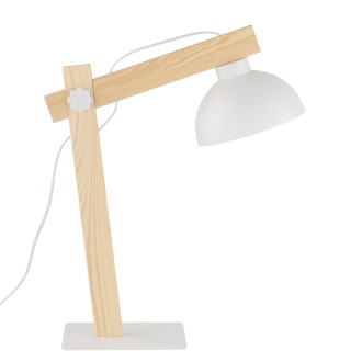 TK Lighting 5347 - Stolová lampička Oslo 1xE27, biela/borovica