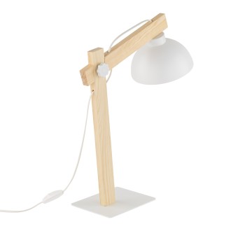 TK Lighting 5347 - Stolová lampička Oslo 1xE27, biela/borovica