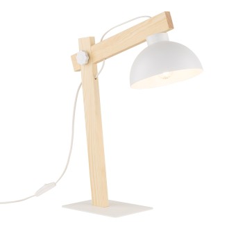 TK Lighting 5347 - Stolová lampička Oslo 1xE27, biela/borovica