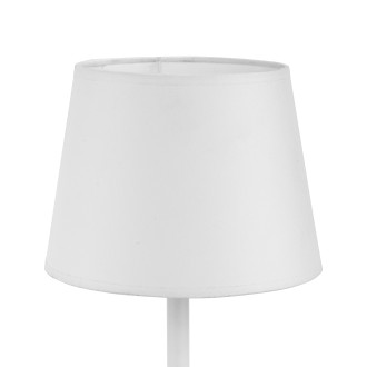 TK Lighting 2935 - Stolná textilná lampička Maja 1xE27, Ø200, biela