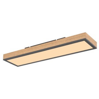 Globo 416080WD - Stropné LED svietidlo Doro 18W, 3000K, 1000lm, 150x600, grafit/opál/imitácia dreva