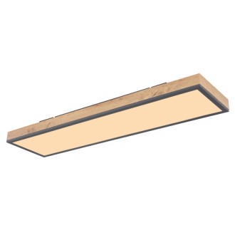 Globo 416080WD4 - Stropné LED svietidlo Doro 24W, 3000K, 1500lm, 800x200, grafit/opál/imitácia dreva