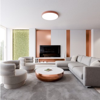 Temar CLEO 800 COPPER - Stropné svietidlo CLEO COPPER 6xE27, Ø800, meď/sklo