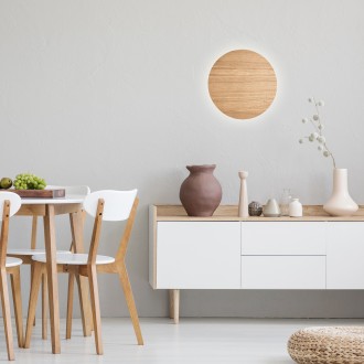 TK Lighting 3377 - Nástenné svietidlo Luna wood 3xG9, Ø300, borovica