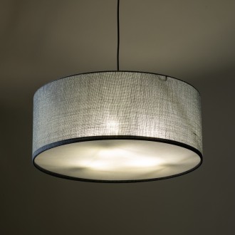 TK Lighting 4654 - Textilný luster Earth 3xE27, Ø500, grafit