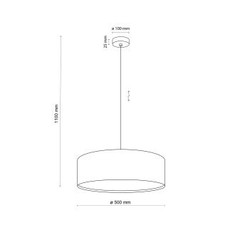 TK Lighting 4654 - Textilný luster Earth 3xE27, Ø500, grafit