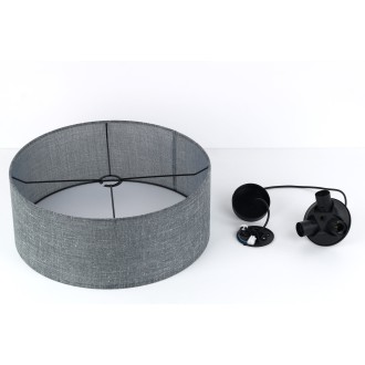 TK Lighting 4654 - Textilný luster Earth 3xE27, Ø500, grafit